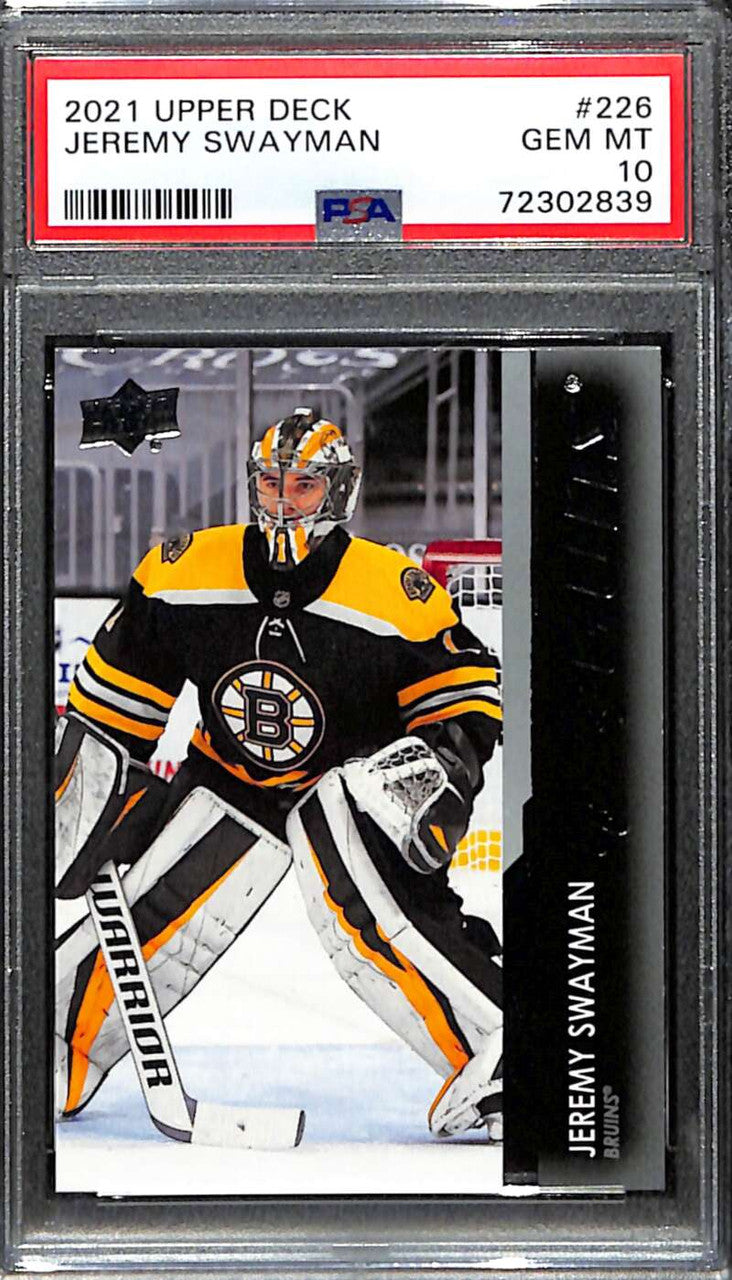 2021-22 Upper Deck 226 Jeremy Swayman Rookie YG Young Guns PSA 10 GEM MT