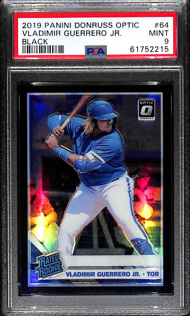 2019 Donruss Optic Black Refractor 64 Vladimir Guerrero Jr. RR Rookie 7/25 PSA 9