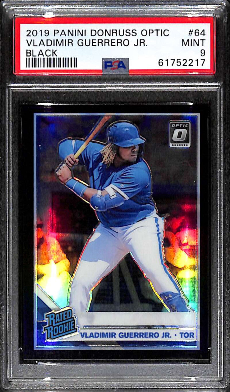 2019 Donruss Optic Black Refractor 64 Vladimir Guerrero Jr RR Rookie 22/25 PSA 9