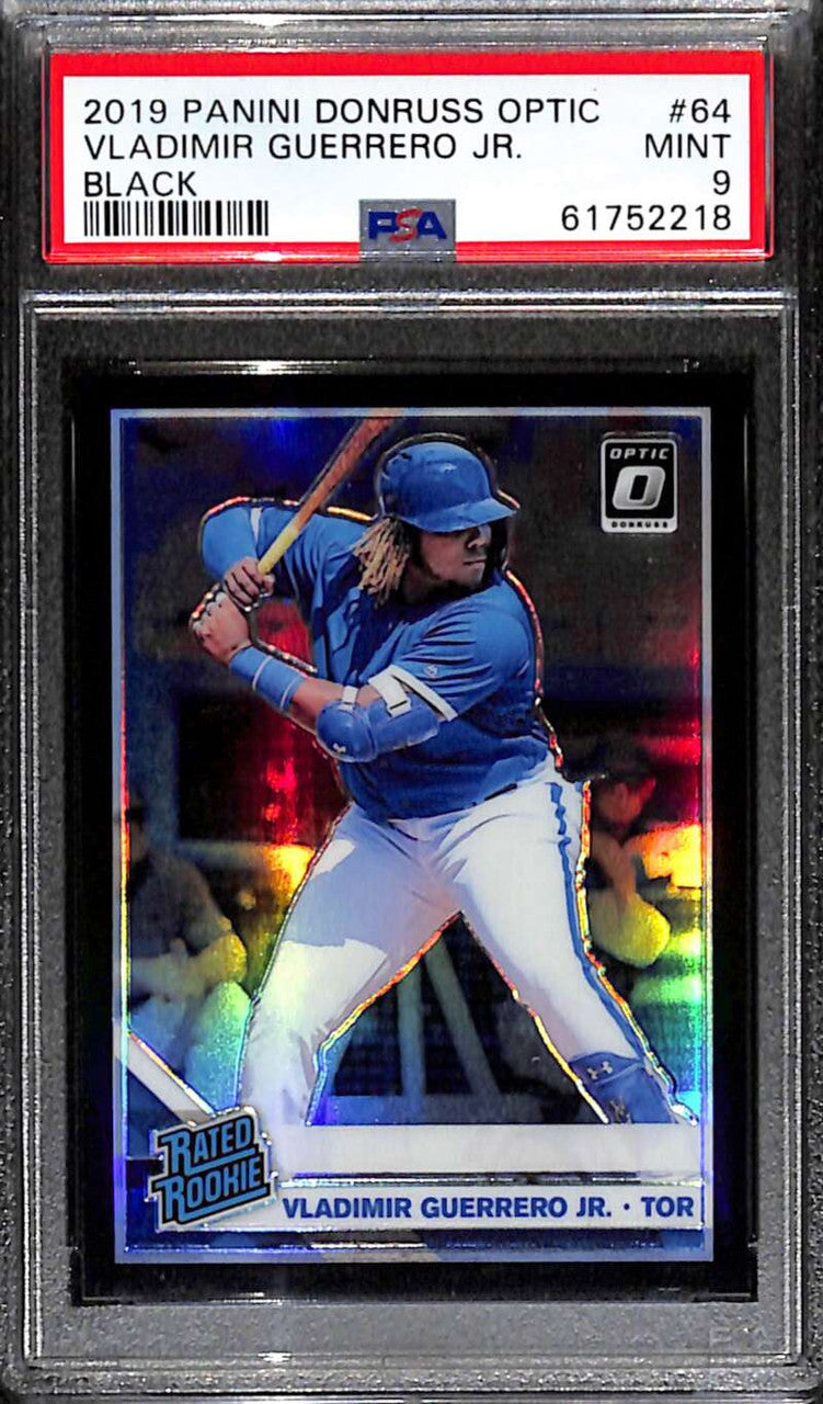 2019 Donruss Optic Black Refractor 64 Vladimir Guerrero Jr. RR Rookie 3/25 PSA 9