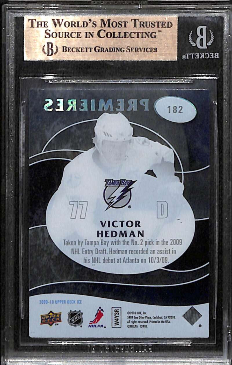 2009-10 Upper Deck Ice 182 Victor Hedman Rookie 22/99 BGS 9.5 GEM MINT