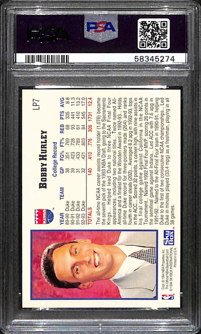 1993-94 Hoops Draft Redemption lp7 Bobby Hurley Rookie PSA 10 GEM MT
