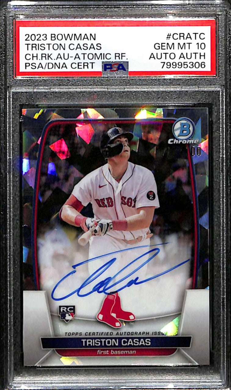 2023 Bowman Chrome Atomic Refractor Triston Casas Rookie Auto 76/100 PSA 10 GEM