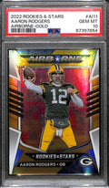 2022 Rookies and Stars Airborne Gold 11 Aaron Rodgers 2/10 PSA 10 GEM MT