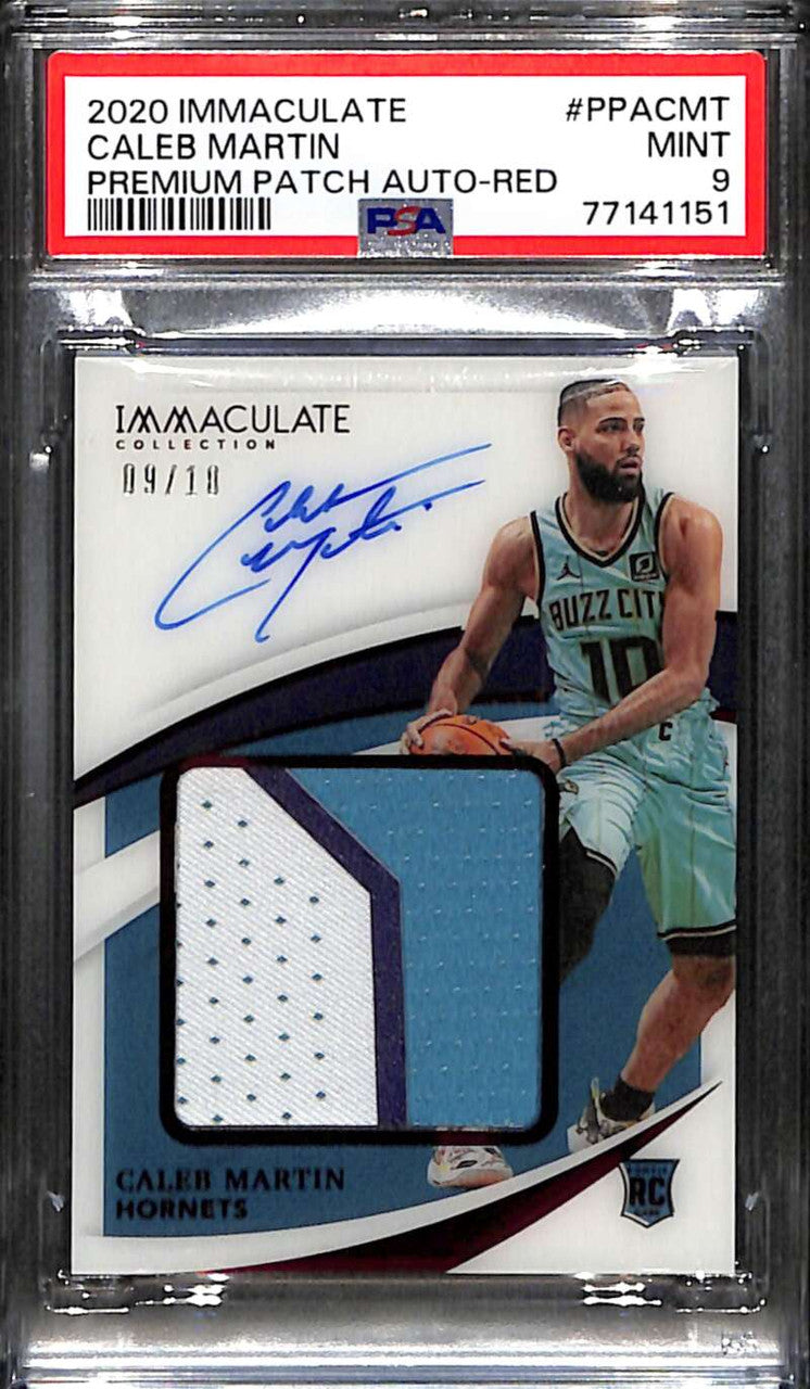 2020-21 Immaculate Premium Autographs Caleb Martin Rookie Patch Auto 9/10 PSA 9