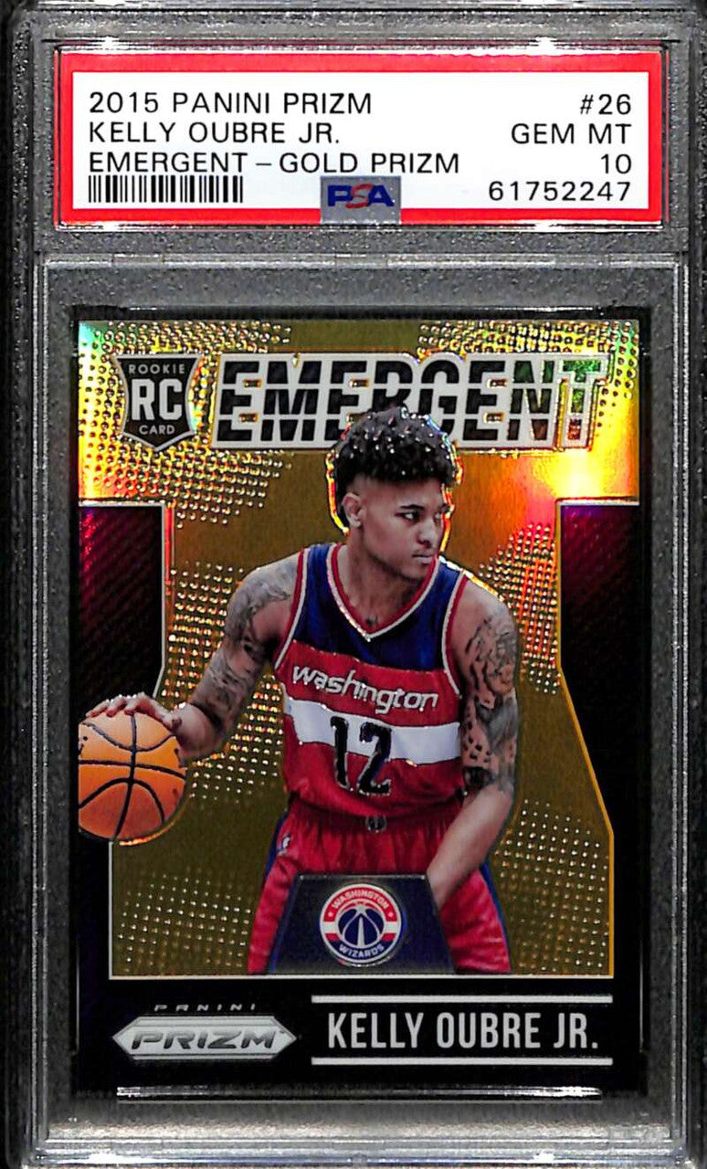 2015-16 Panini Prizm Emergent Prizms Gold 26 Kelly Oubre Jr. Rookie 10/10 PSA 10