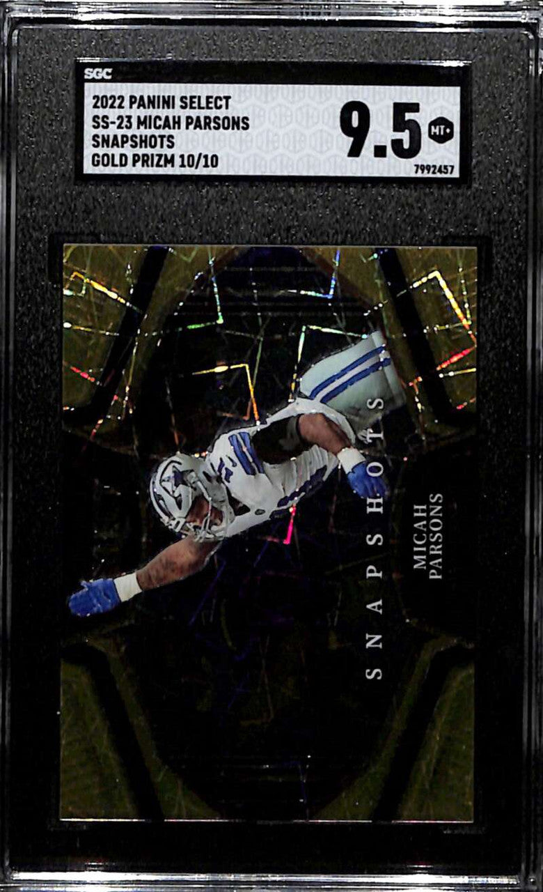 2022 Select Snapshots Prizm Gold Refractor 23 Micah Parsons 10/10 SGC 9.5 MT+