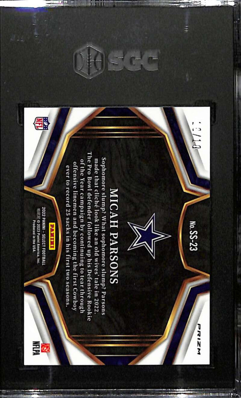 2022 Select Snapshots Prizm Gold Refractor 23 Micah Parsons 10/10 SGC 9.5 MT+