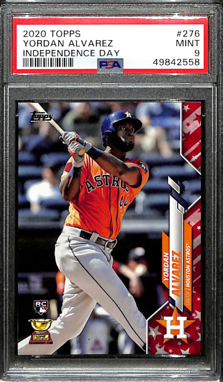 2020 Topps Independence Day 276 Yordan Alvarez Rookie 53/76 PSA 9 MINT