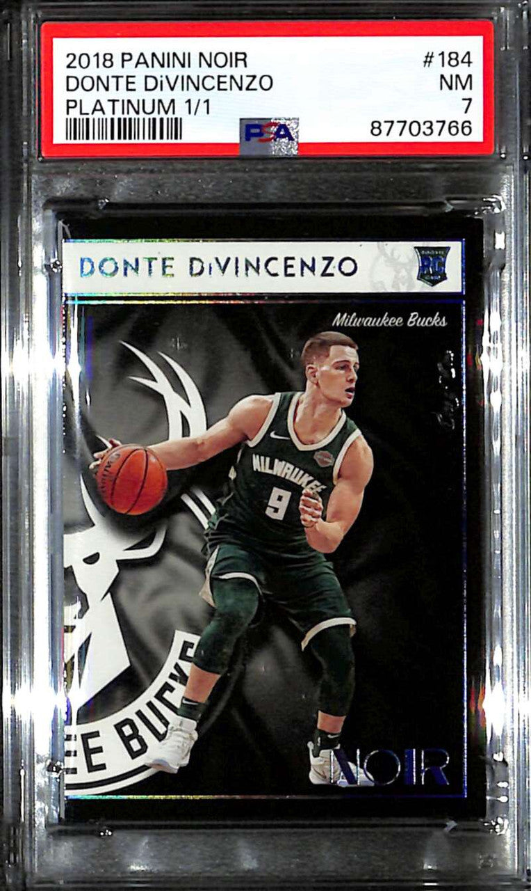 2018-19 Panini Noir Platinum 184 Donte DiVincenzo I Rookie 1/1 Icon PSA 7