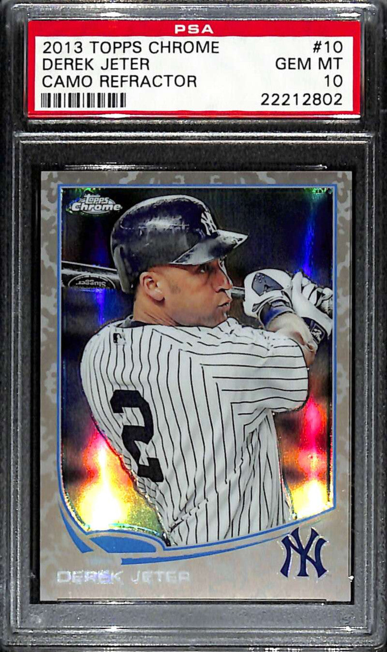 SOLD 153260 2013 Topps Chrome Camo Refractor 10 Derek Jeter 6/15 PSA 10 GEM MT