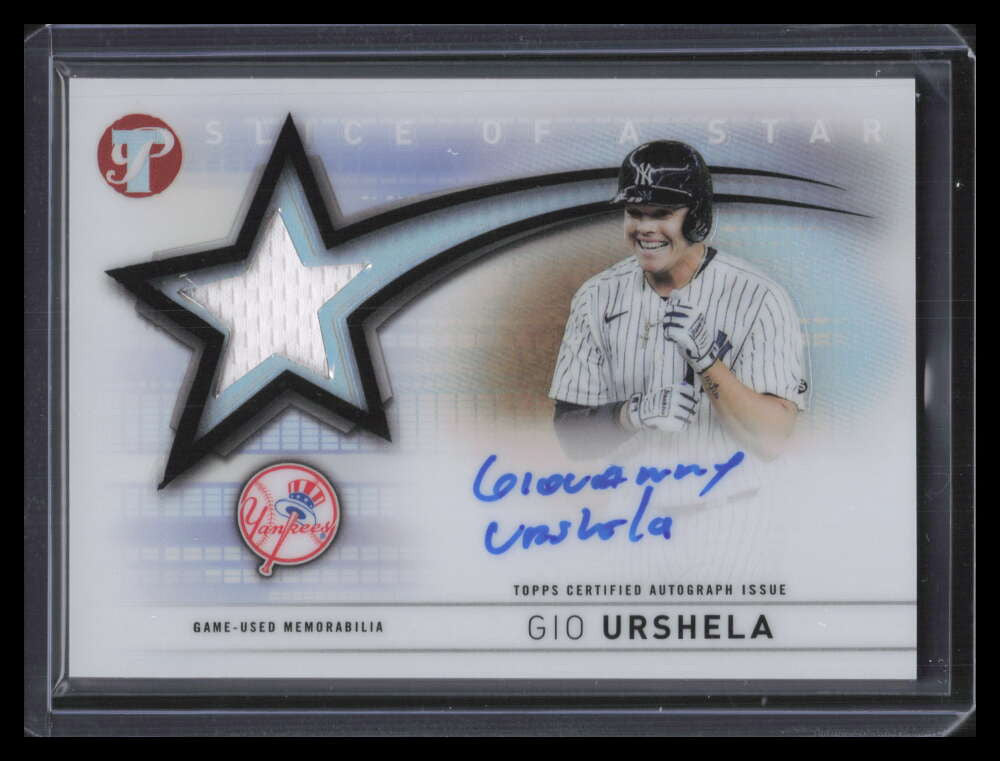 2022 Topps Pristine Slice of a Star Autograph Relics Gio Urshela Jersey Auto