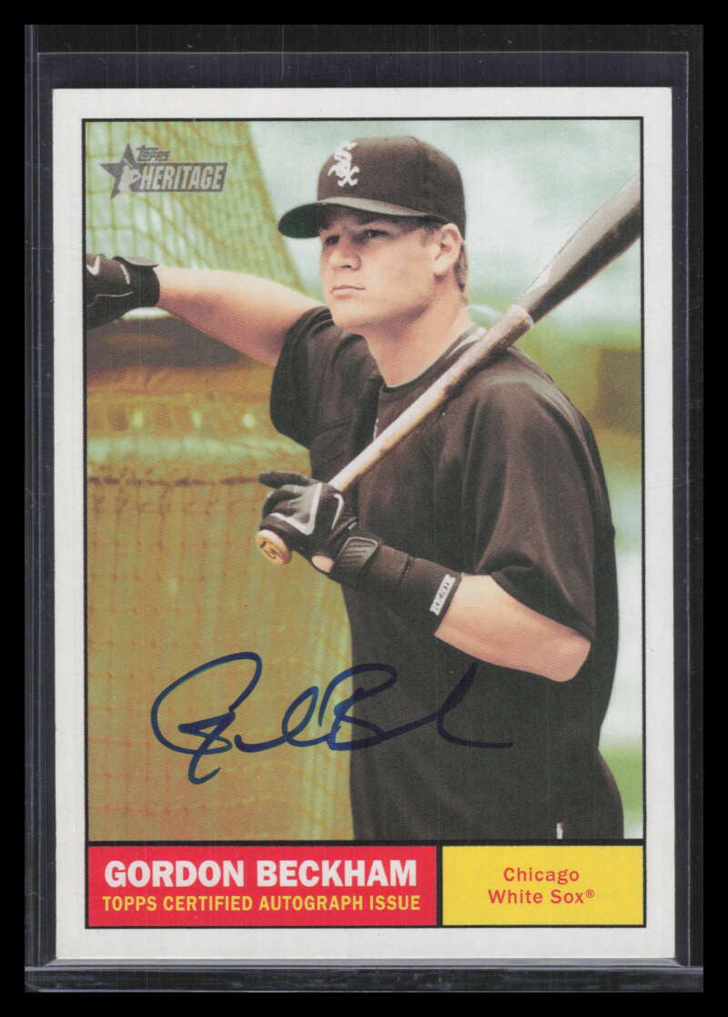 2010 Topps Heritage Real One Autographs GB Gordon Beckham Rookie Auto