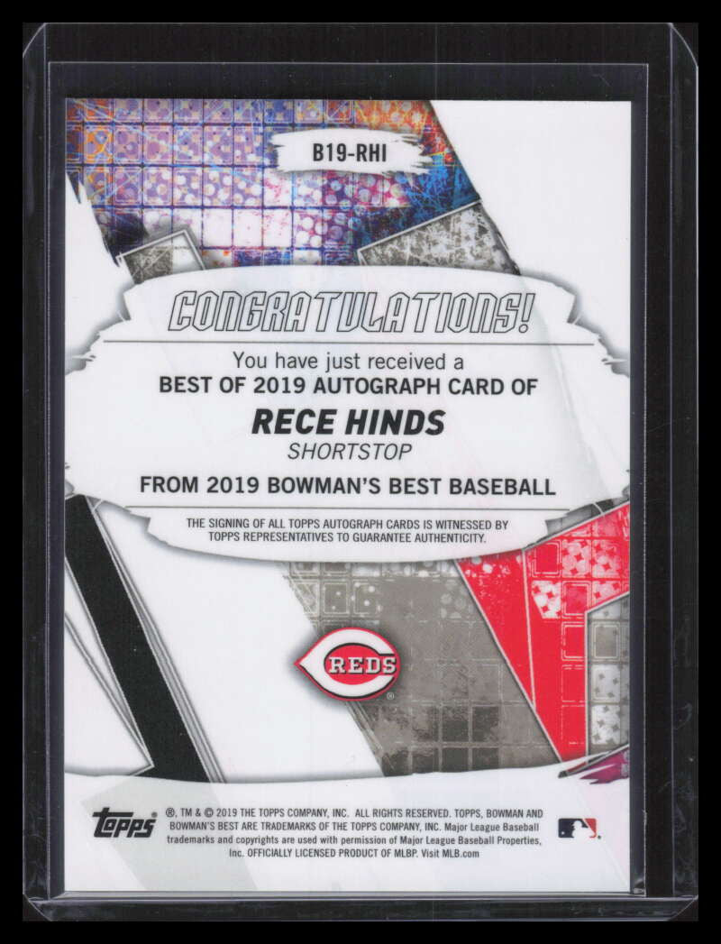 2019 Bowman's Best Best of '19 Autographs b19rhi Rece Hinds Rookie Auto