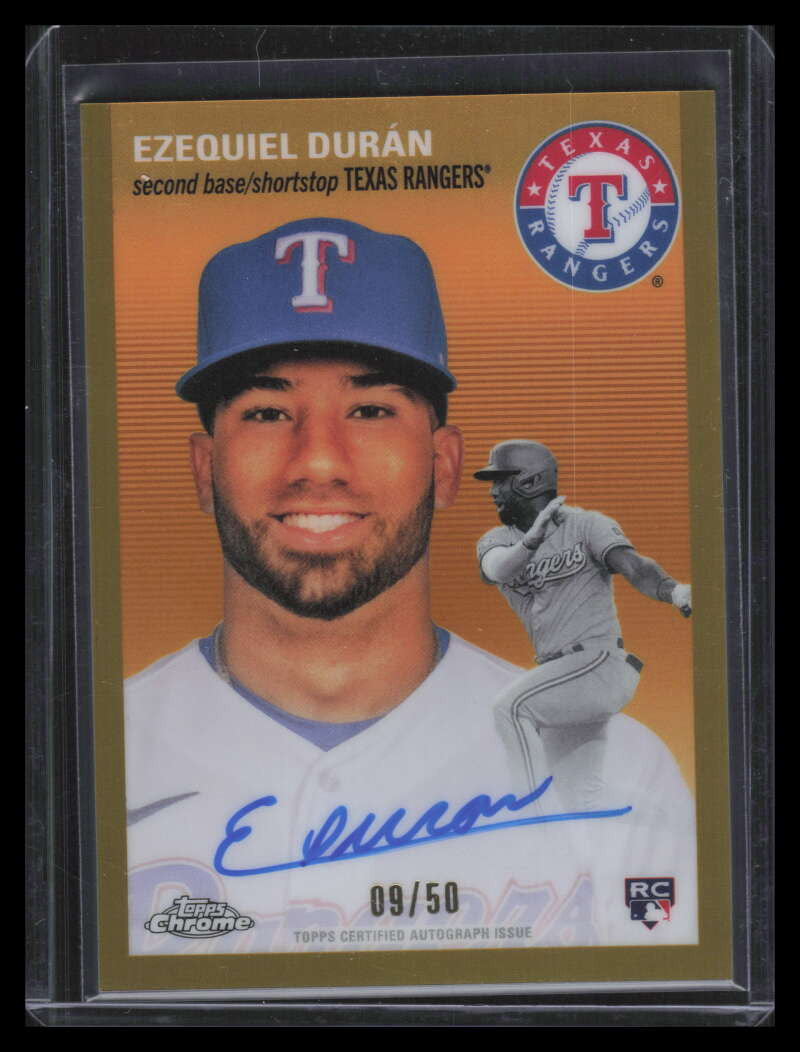 SOLD 153315 2023 Topps Chrome Platinum Autographs Gold Refractor Ezequiel Duran RC Auto 8/50