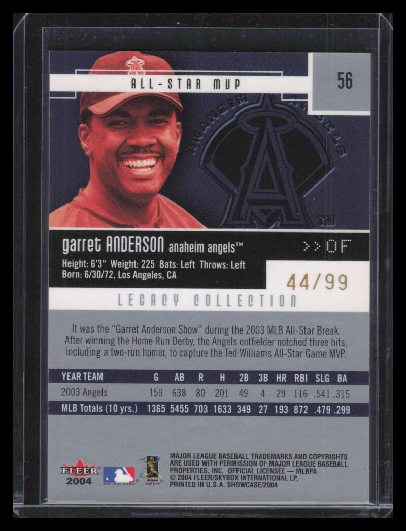 2004 Fleer Showcase Legacy 56 Garret Anderson 44/99