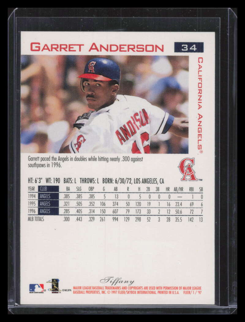 1997 Fleer Tiffany 34 Garret Anderson