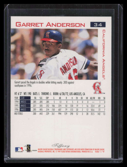 1997 Fleer Tiffany 34 Garret Anderson