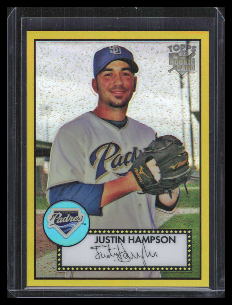 2007 Topps '52 Chrome Gold Refractor 92 Justin Hampson Rookie 38/52