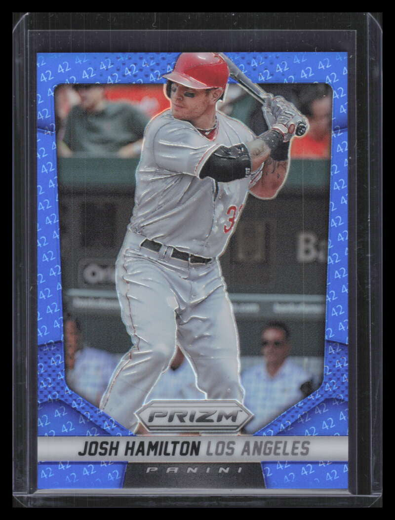 2014 Panini Prizm Prizms Blue 42 Jackie Robinson 94 Josh Hamilton 34/42