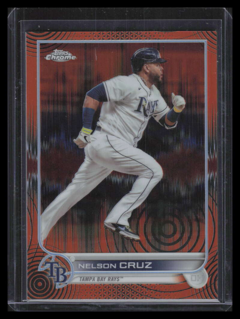 2022 Topps Chrome Sonic Orange Black Sonic Refractor 71 Nelson Cruz 22/25