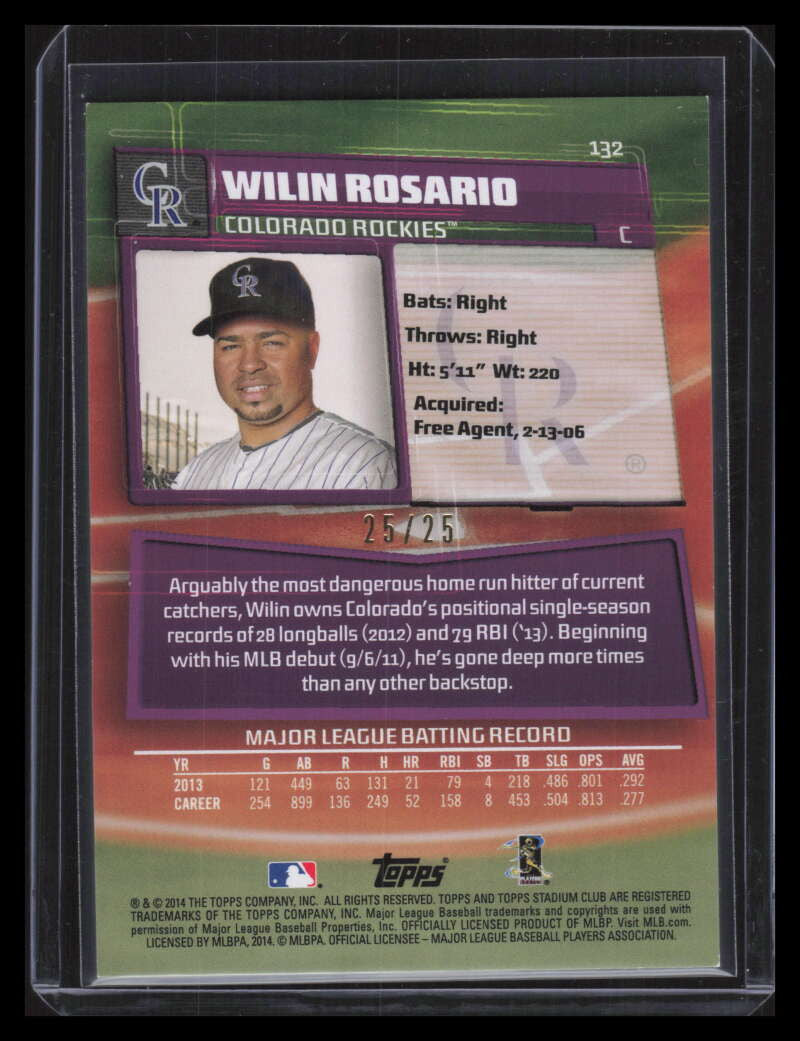 2014 Stadium Club Foilboard 132 Wilin Rosario 25/25