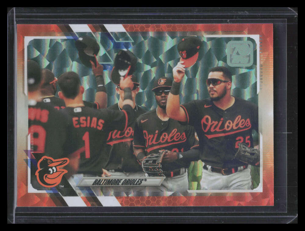2021 Topps Orange Foil 195 Baltimore Orioles TC 14/299 Team Card