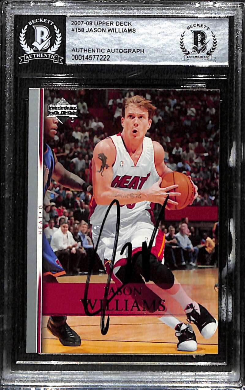 2007-08 Upper Deck 158 Jason Williams Beckett Authentic Autograph BAS Auto