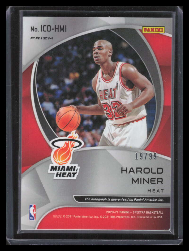 2020-21 Panini Spectra Icons Autographs 21 Harold Miner Auto 19/99