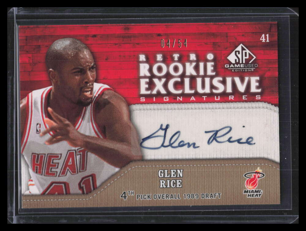 SOLD 153499 2009-10 SP Game Used Retro Rookie Exclusives RRGR Glen Rice Auto 4/54 READ