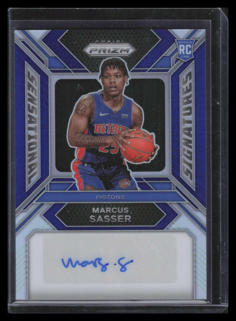 DELETE 153501 2023-24 Panini Prizm Sensational Signatures Blue Marcus Sasser Rookie Auto 33/49