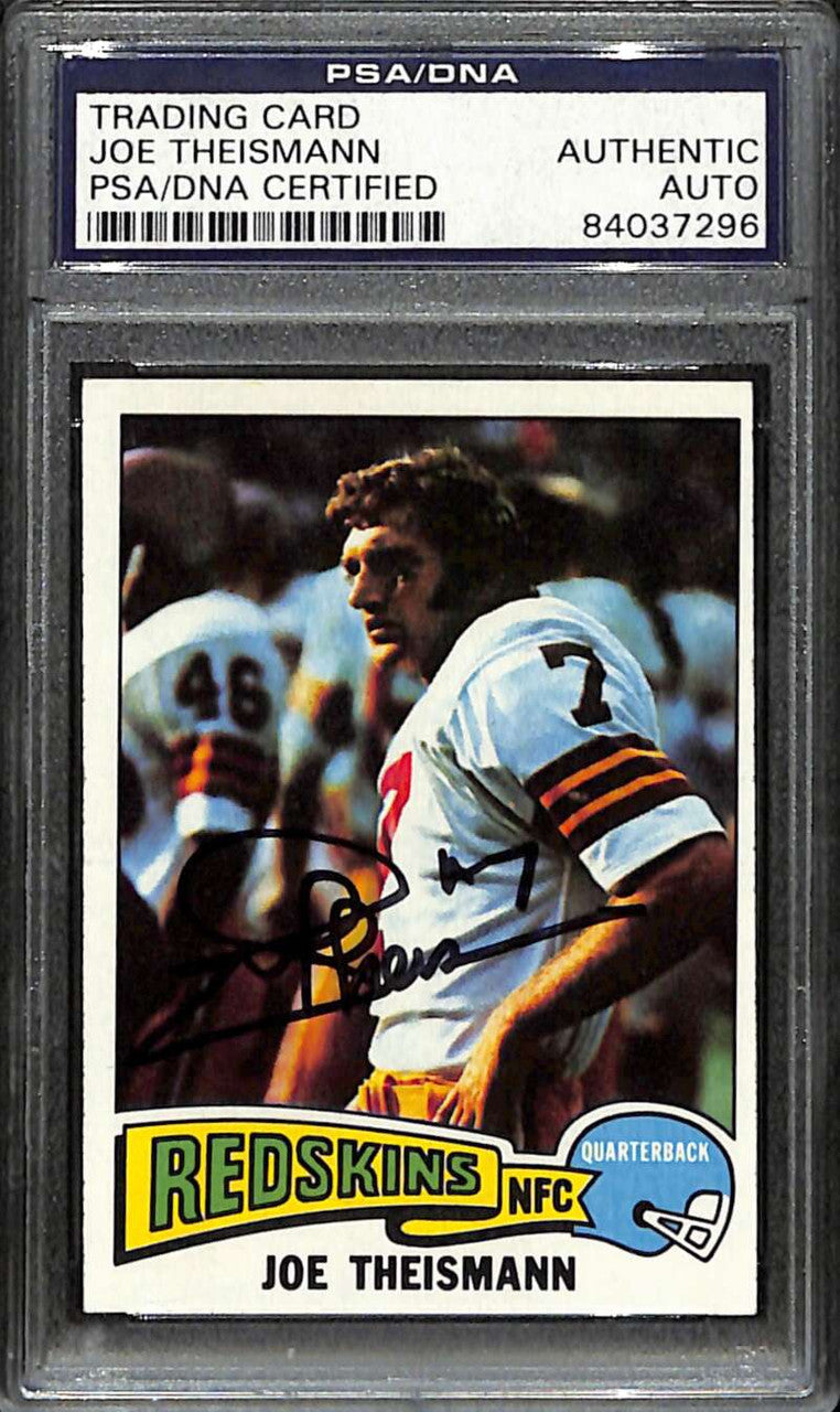 1975 Topps 416 Joe Theismann Rookie PSA/DNA Certified Authentic Auto