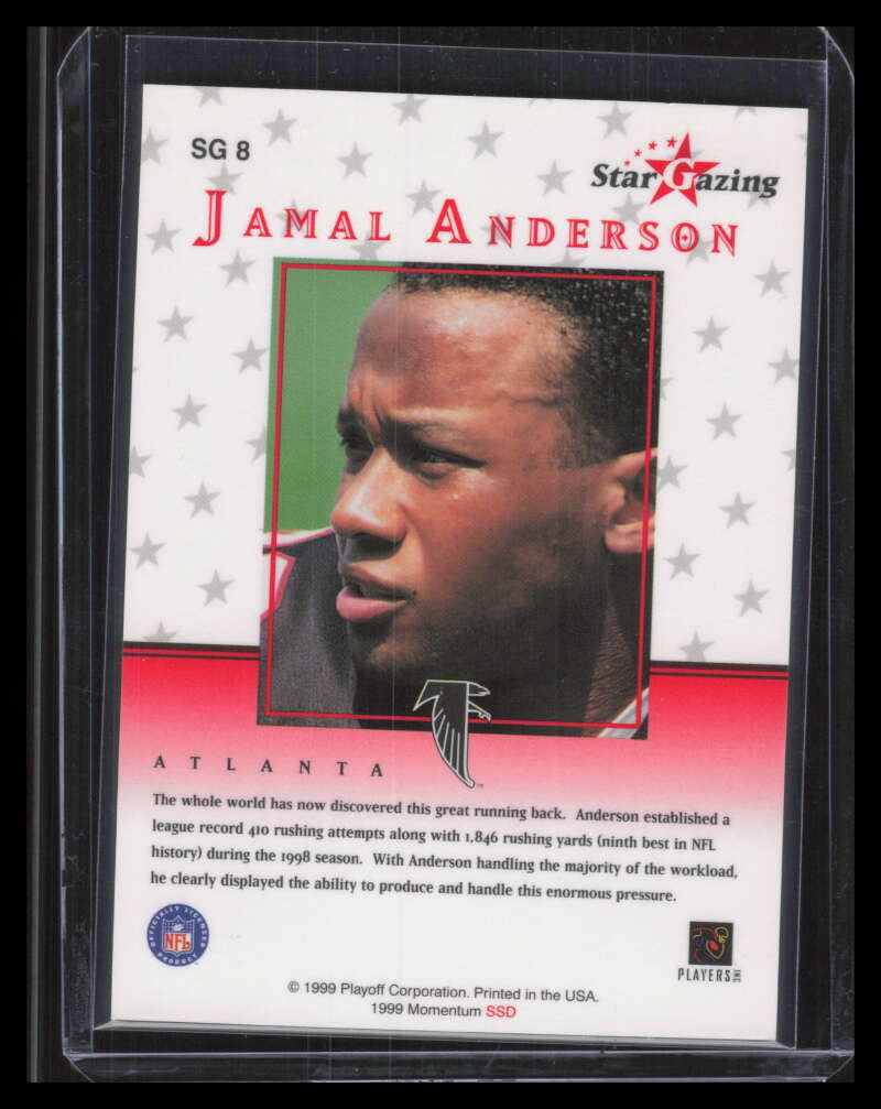 1999 Playoff Momentum SSD Star Gazing sg8 Jamal Anderson Auto