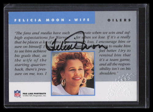 1992 Pro Line Portraits Wives Autographs 10 Felicia Moon Auto