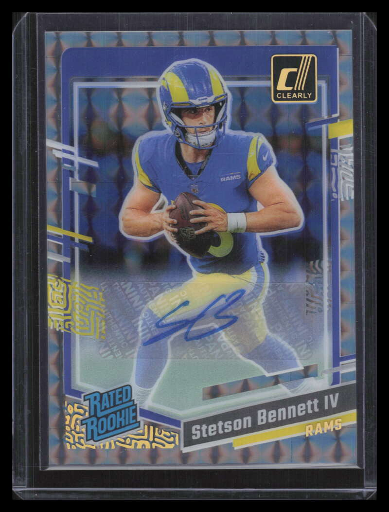 DELETE 153571 2023 Clearly Donruss Rated Autographs Holo Mosaic Stetson Bennett IV Rookie Auto