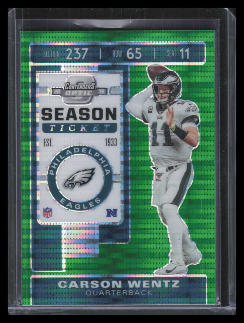 2019 Panini Contenders Optic Green Pulsar 51 Carson Wentz 23/27