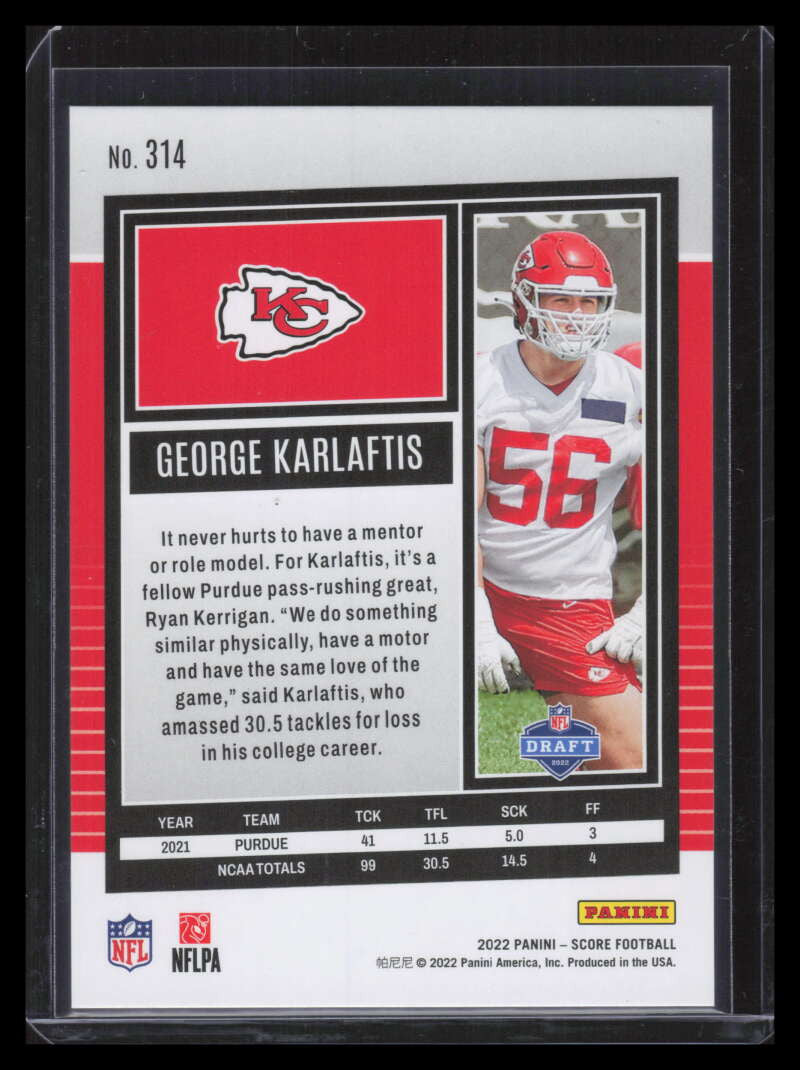 2022 Score Blue Explosion 314 George Karlaftis Rookie 7/20