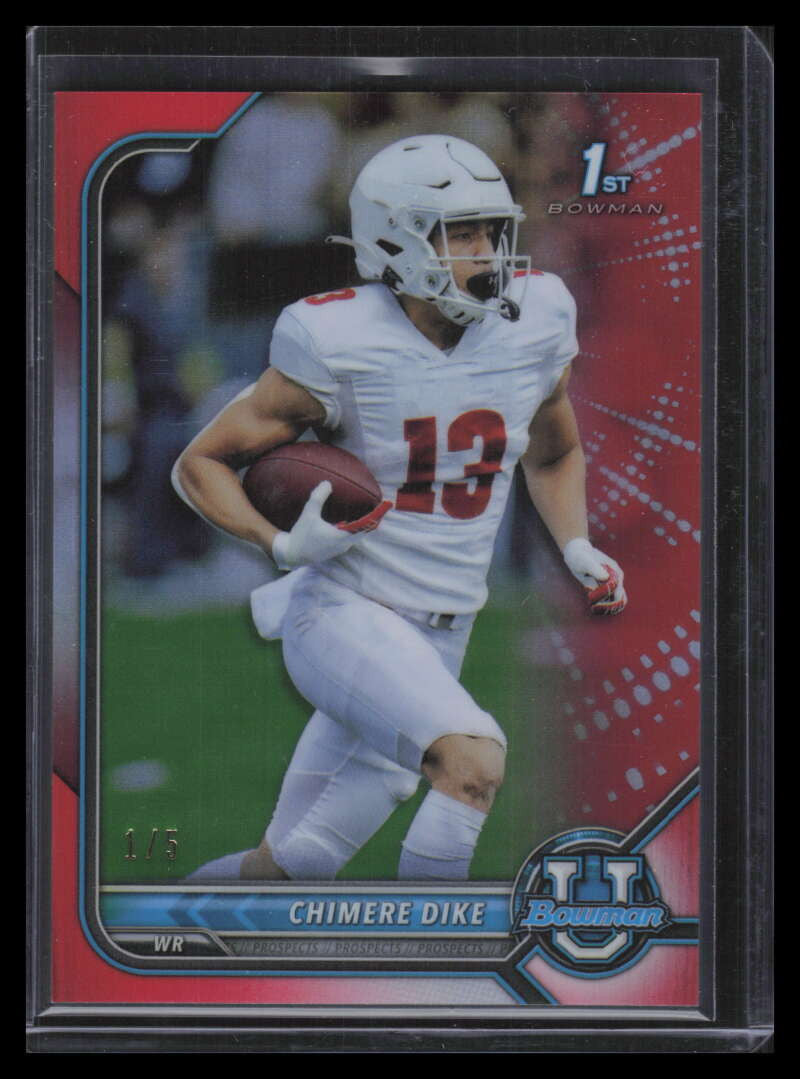 SOLD 153614 2022 Bowman University Chrome Red Refractor 86 Chimere Dike Rookie 1/5
