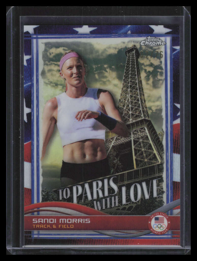 2024 Topps Chrome Olympics To Paris with Love Flag Refractor Sandi Morris 2/76