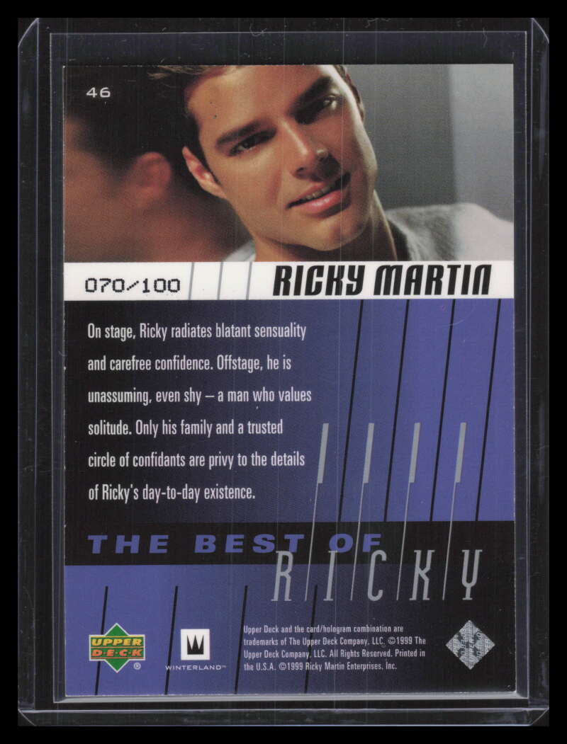 1999 Upper Deck Ricky Martin Platinum 46 The Best of Ricky Martin 70/100