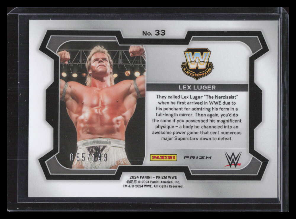 2024 Panini Prizm WWE Prizms Purple Refractor 33 Lex Luger 55/149