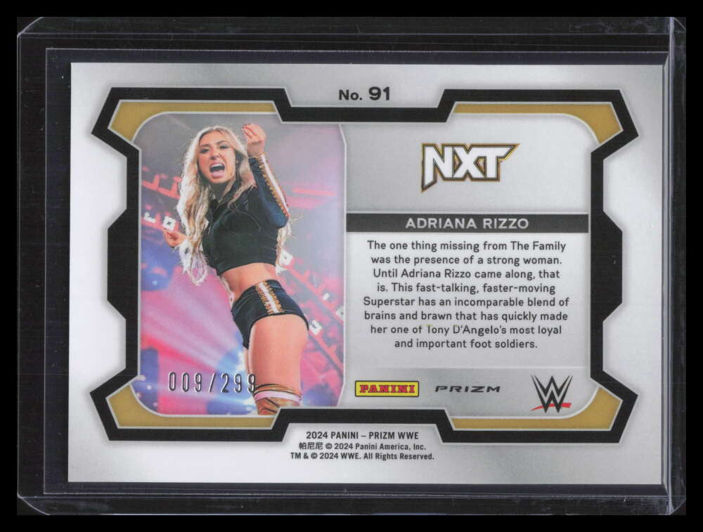2024 Panini Prizm WWE Prizms Red Refractor 91 Adriana Rizzo 9/299