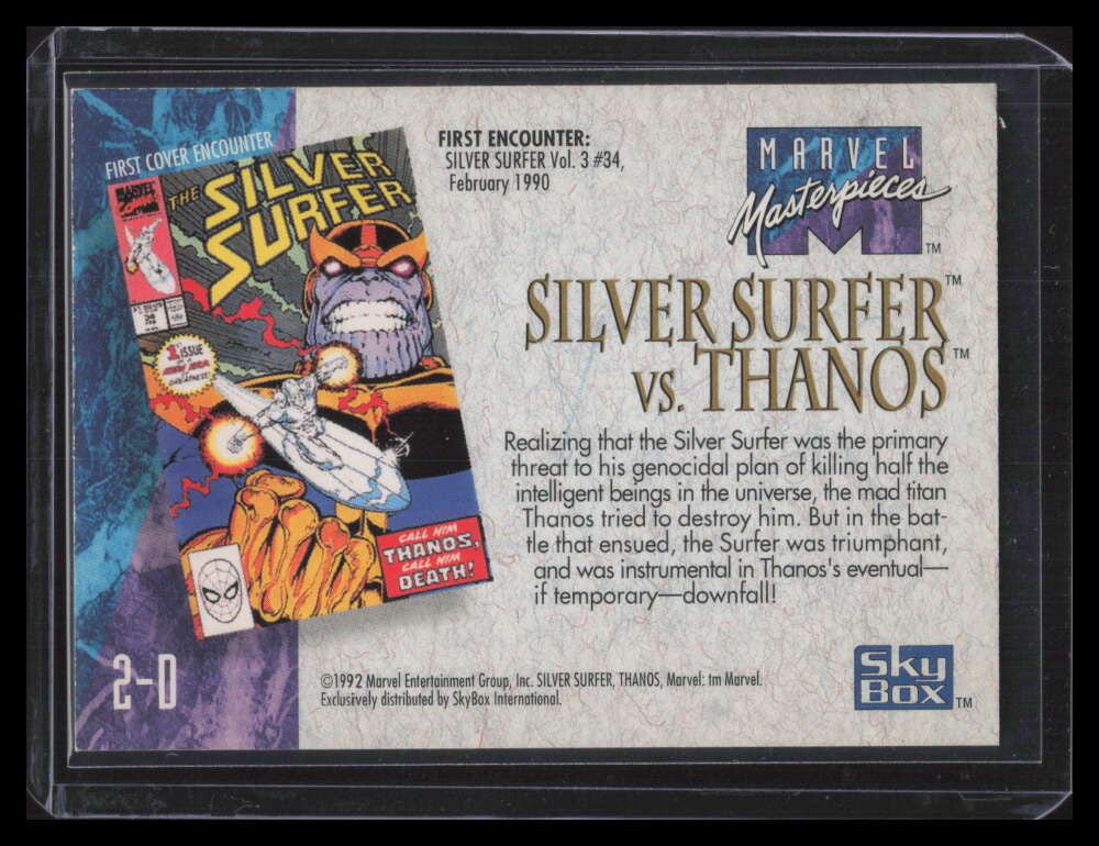 1992 SkyBox Marvel Masterpieces Battle Spectra 2d Silver Surfer vs. Thanos