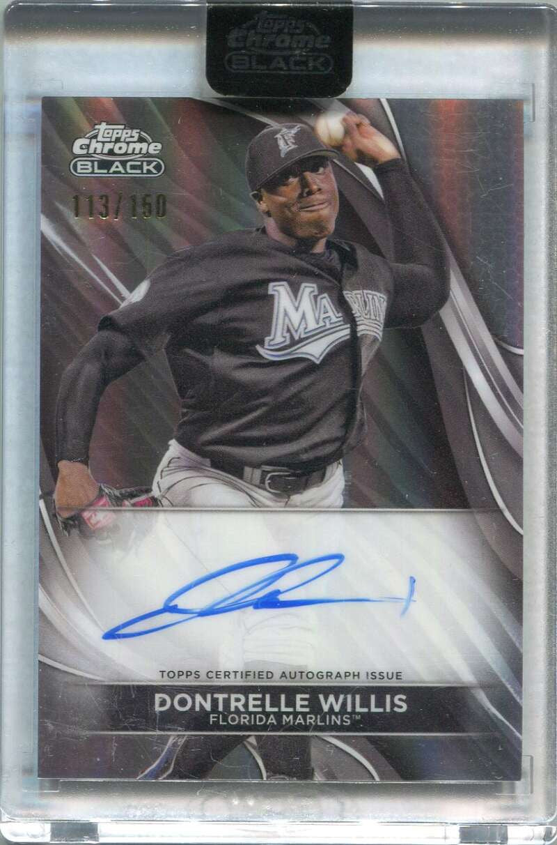 2024 Topps Chrome Black Autograph Refractor CBADWI Dontrelle Willis Auto 113/150