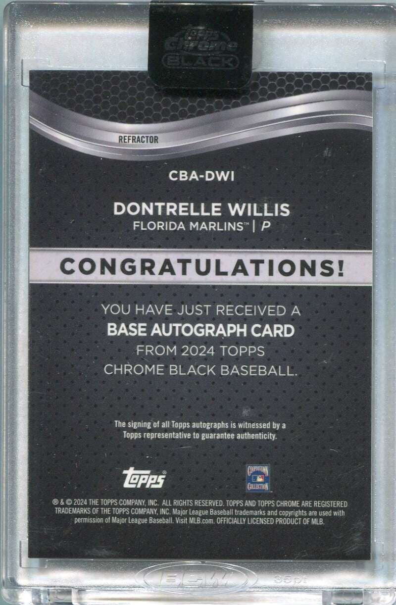 2024 Topps Chrome Black Autograph Refractor CBADWI Dontrelle Willis Auto 113/150