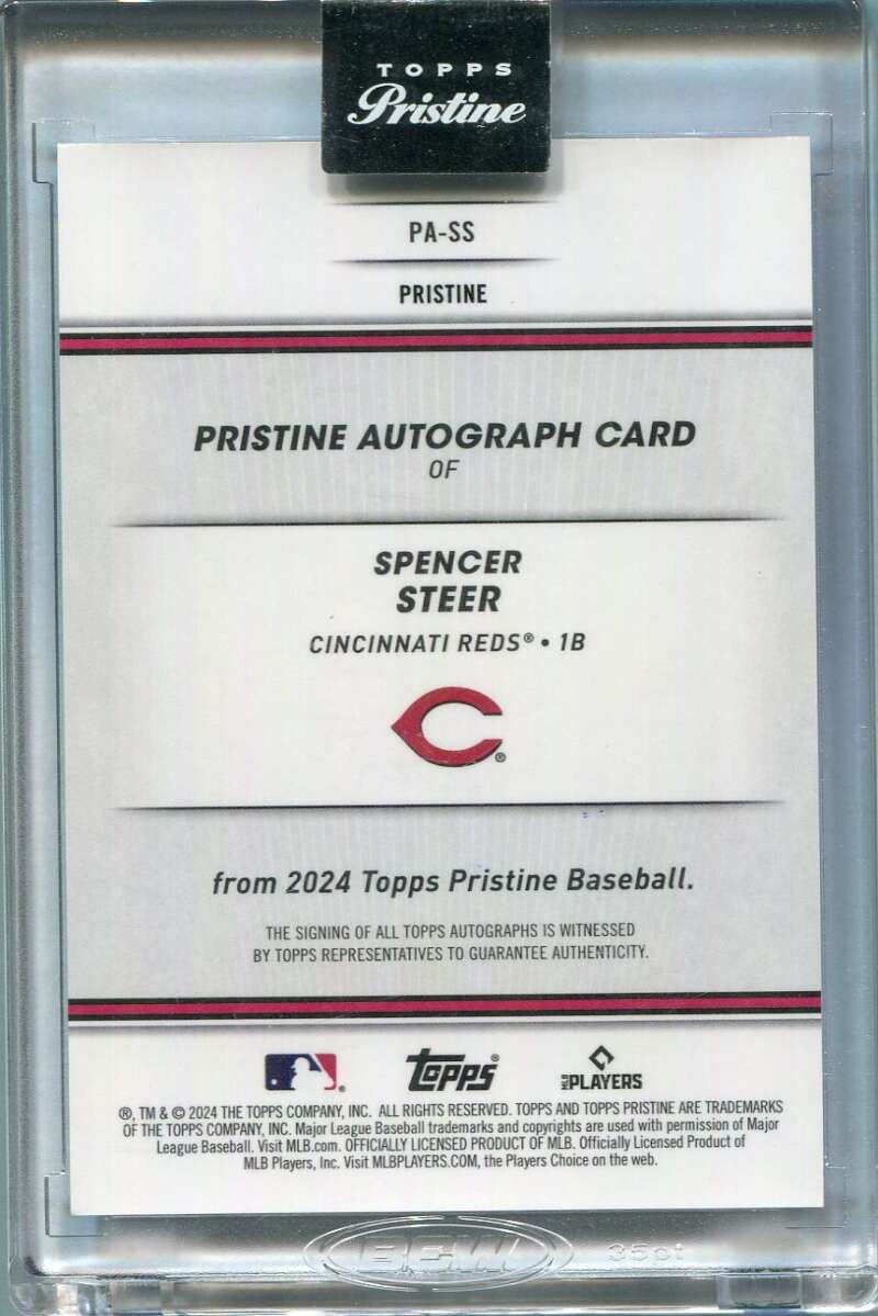 2024 Topps Pristine Autographs Blue Refractor PASS Spencer Steer Auto 8/75