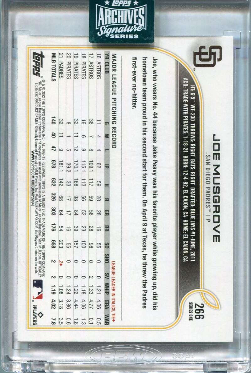 2024 Topps Archives Signature Series Joe Mugrove Auto 32/99 2022 Topps