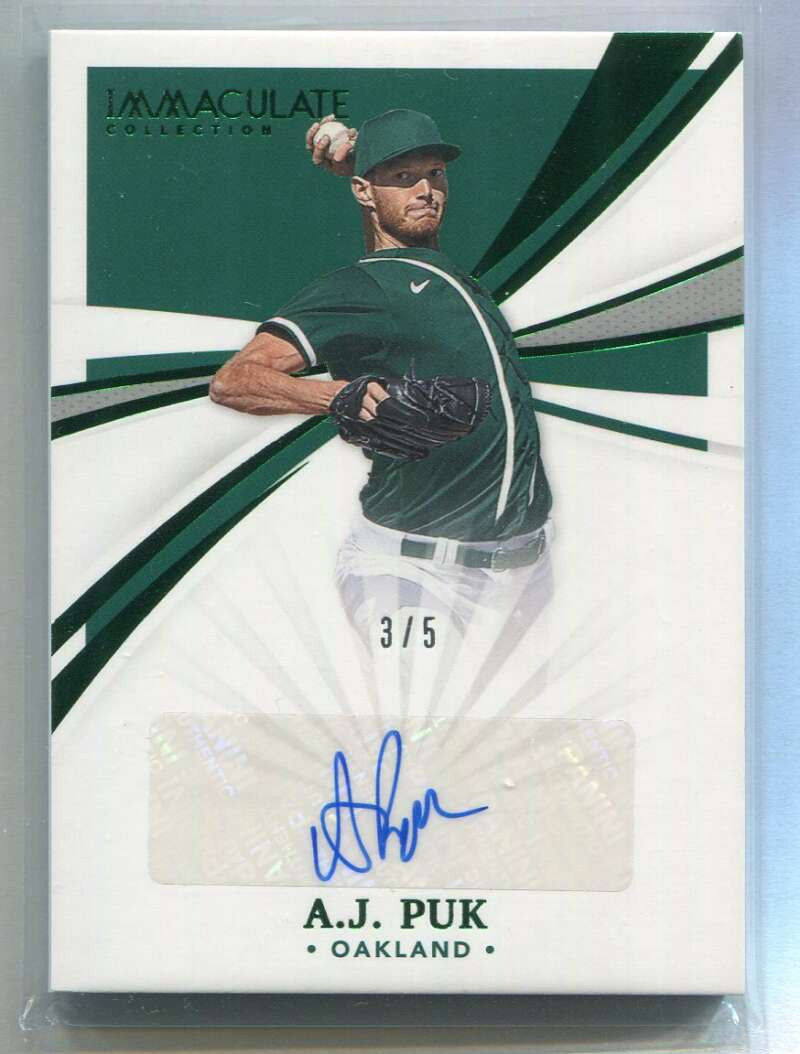 2021 Immaculate Collection Immaculate Signatures Green 43 A. J. Puk Auto 3/5