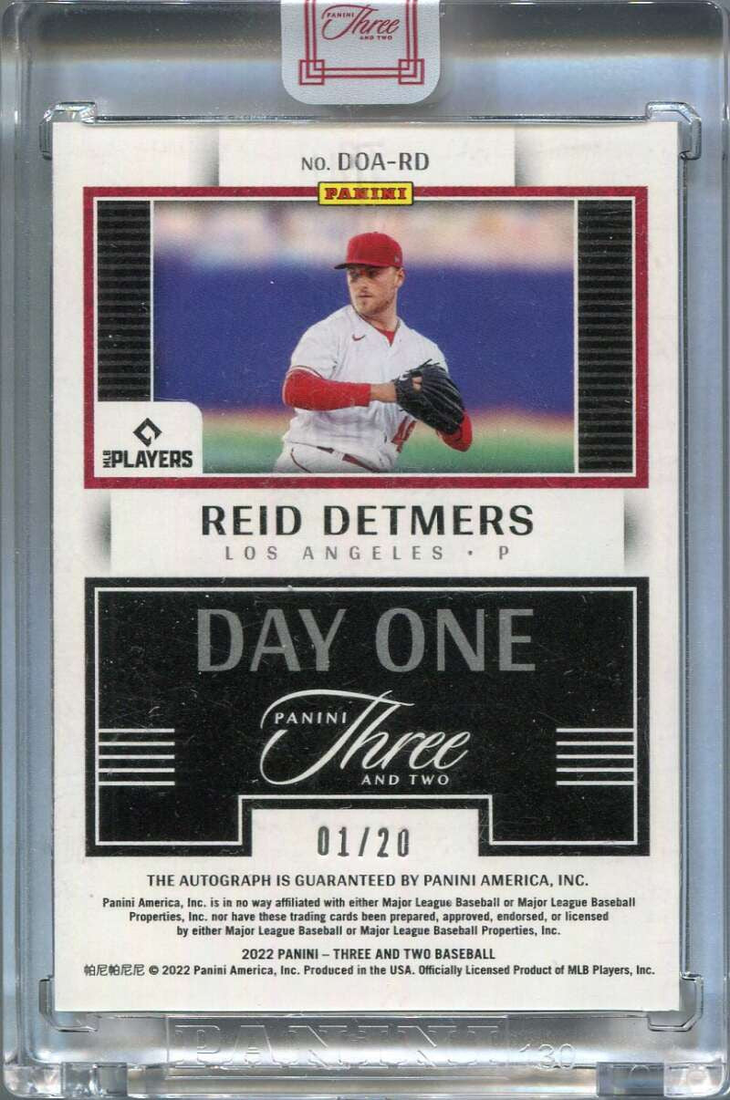 2022 Panini Three and Two Day One Autographs Silver Reid Detmers RC Auto 1/20