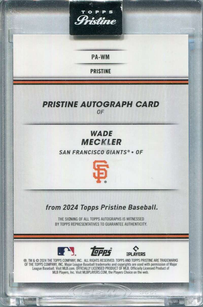 DELETE 153737 2024 Topps Pristine Autographs Blue Refractor Wade Meckler Rookie Auto 16/75